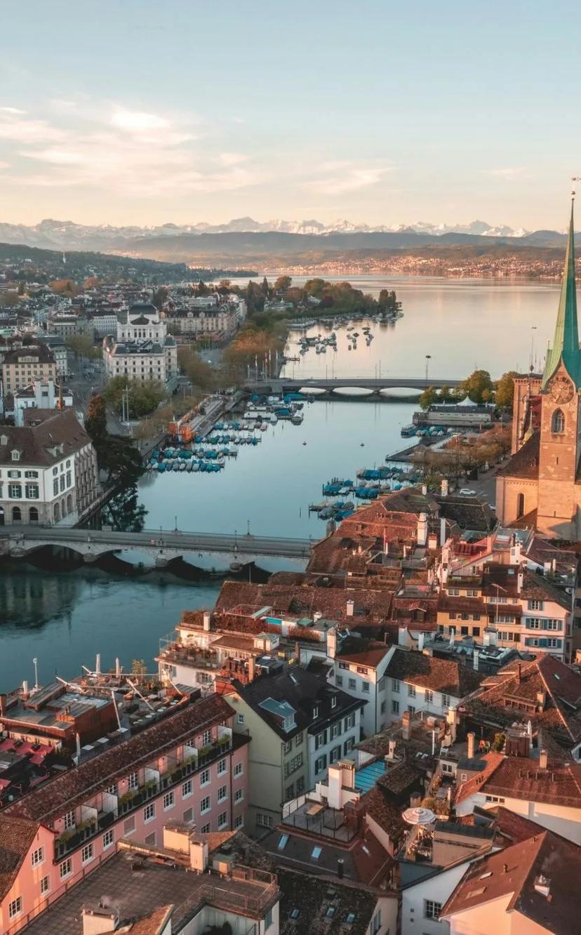 Zurich and the Limmat river