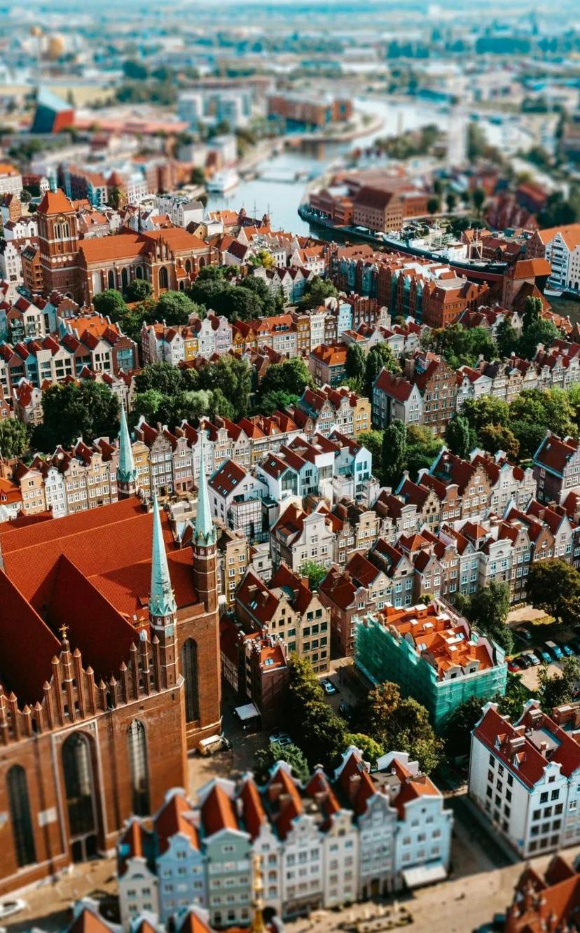 Aerial view of Gdańsk